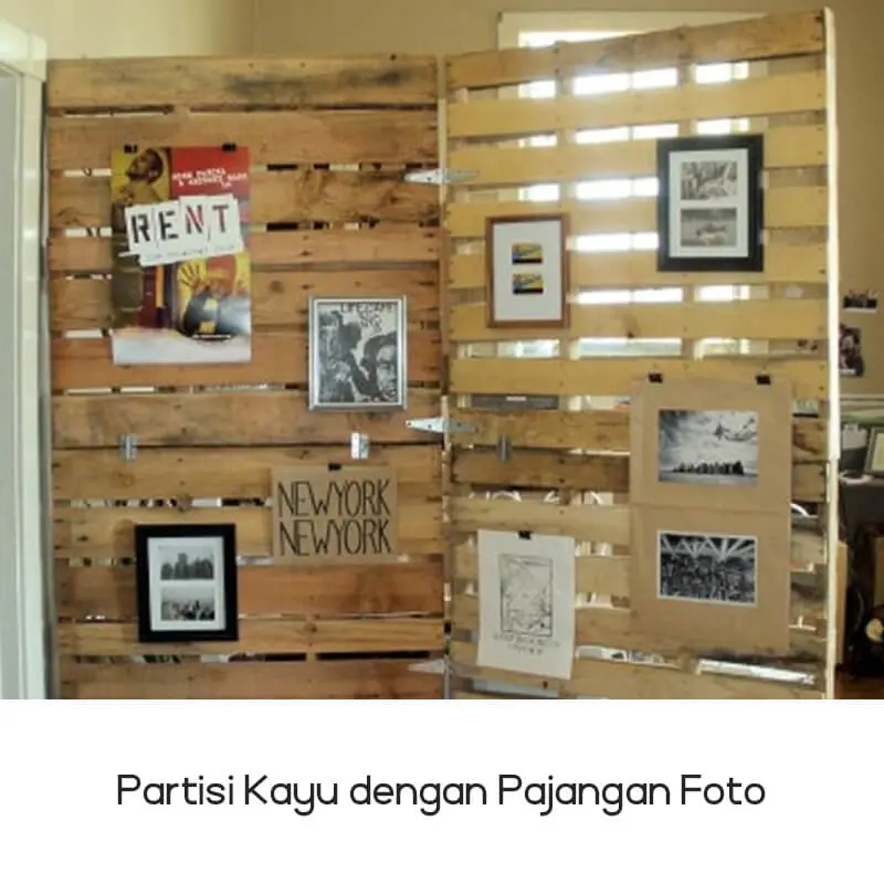 Partisi Kayu dengan Pajangan Foto