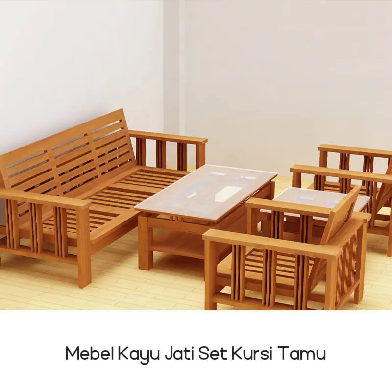 Mebel kayu jati set kursi tamu 