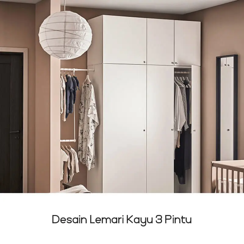 Desain Lemari Kayu 3 Pintu