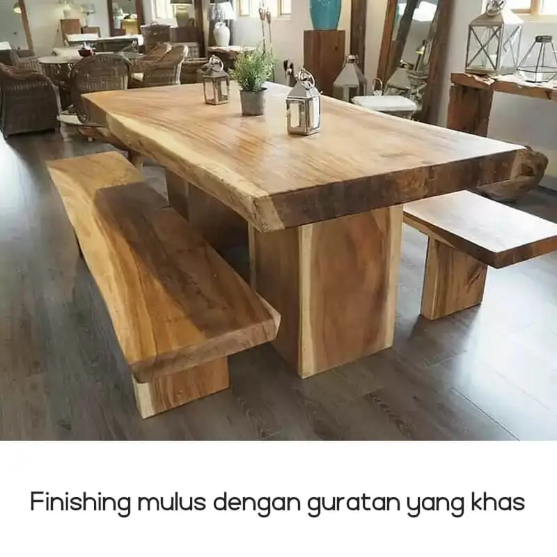 Finishing mulus dengan guratan yang khas 